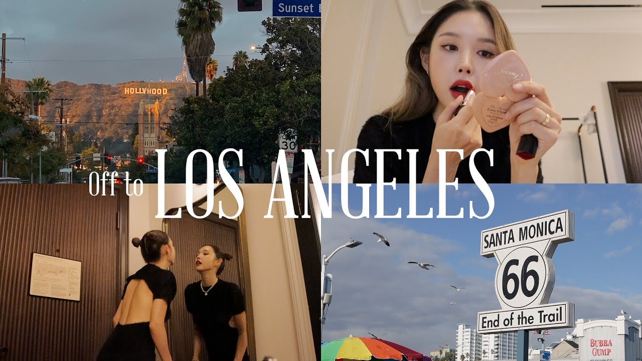 GRWM💄VLOG: 나의 첫 LA!!! 오랜만에 하는 겟레디 + 레드립 | 인생 파스타 맛집 | 산타모니카 해변 | 할리우드
