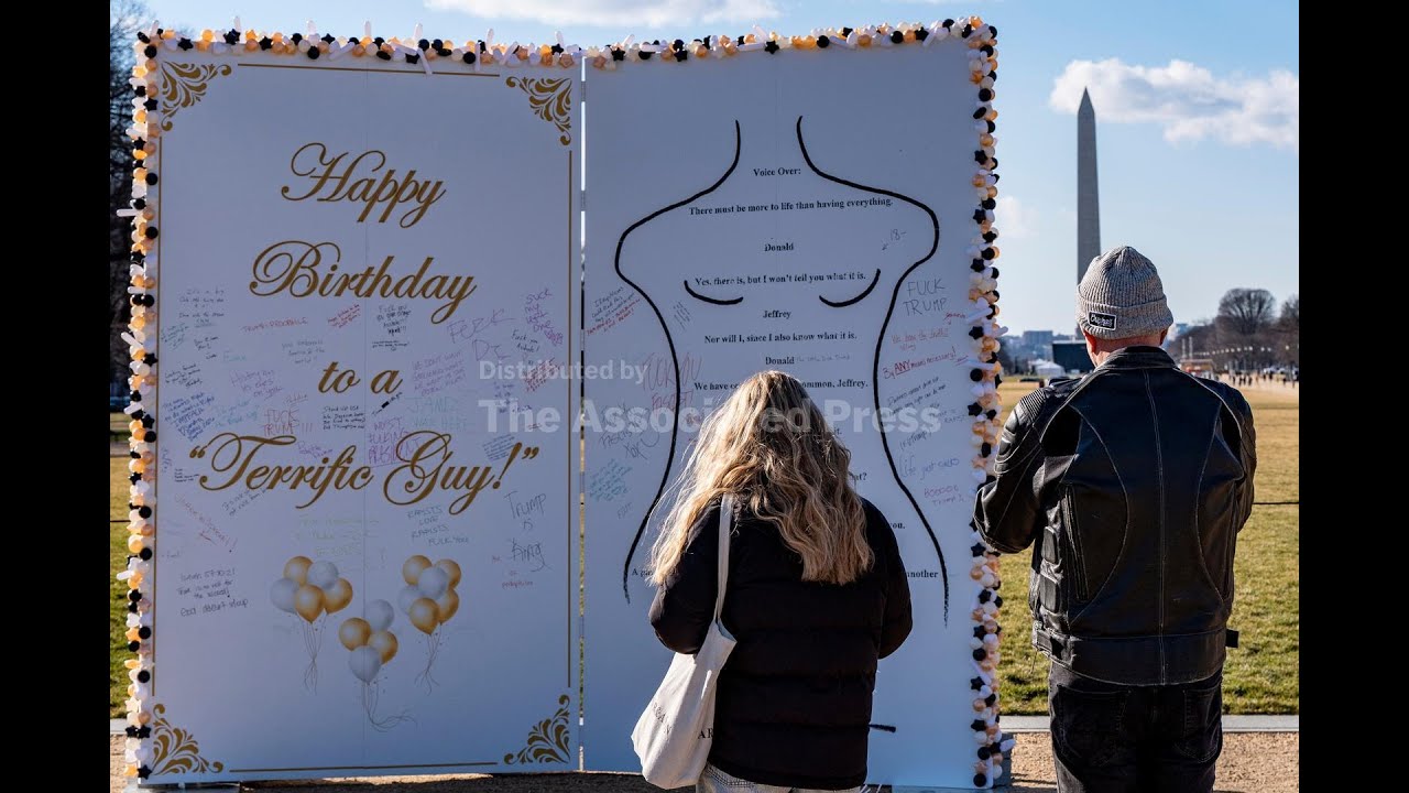 Protest art of Trump's alleged birthday card to Epstein returns to the National Mall