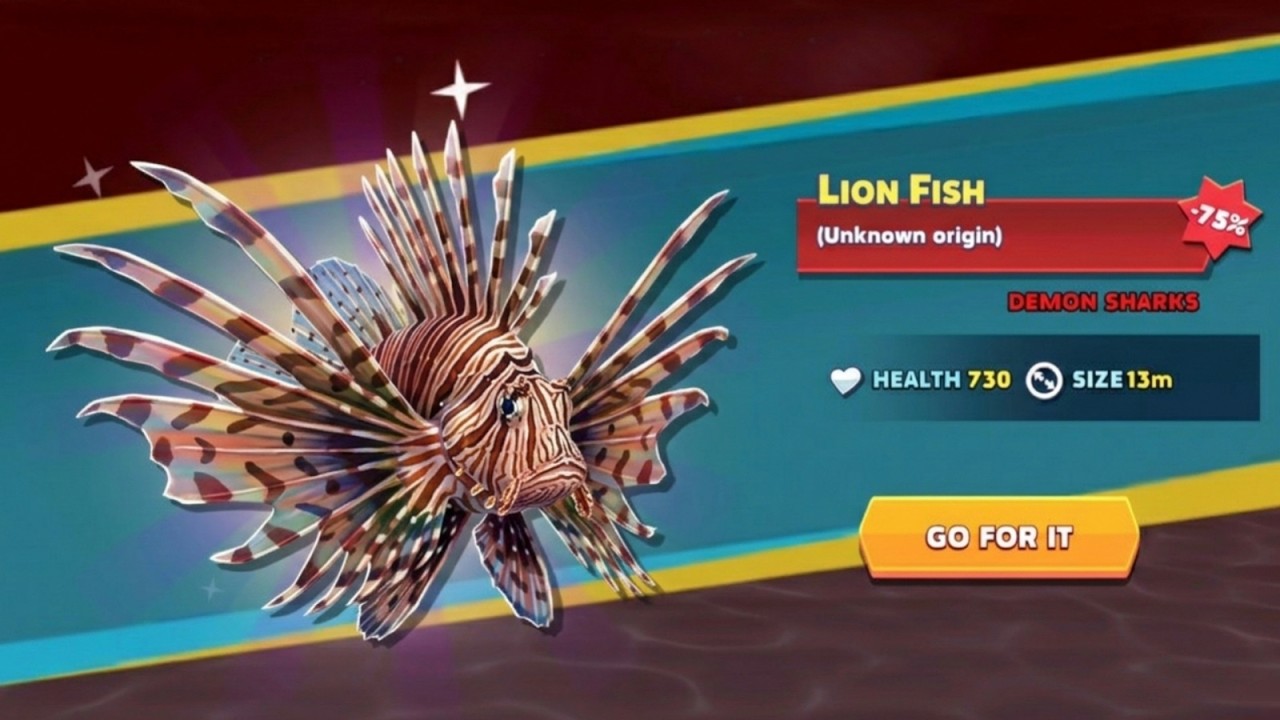 LION FISH UNLOCKED AND KILL ALL SHARK | Hungry Shark Evolution