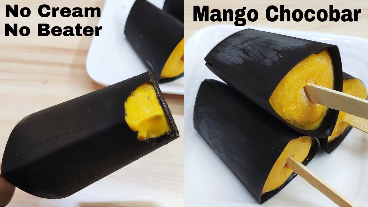 Mango Chocobar Without Cream, Beater, Condensed Milk, Flour | मैंगो चॉकोबार बनाए बिना क्रीम, मशीन के