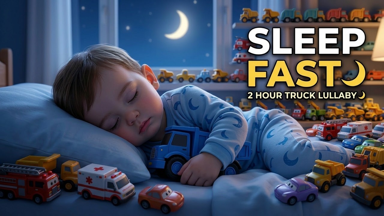 2 Hour Baby Sleep Music 🌙 Gentle Lullaby to Fall Asleep Fast | Vehicles