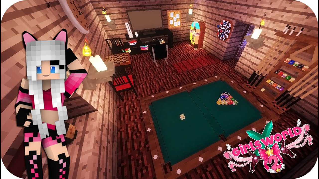 DECORANDO MI HABITACIÓN DE JUEGOS!!- Girl's World 2 Minecraft Ep 38