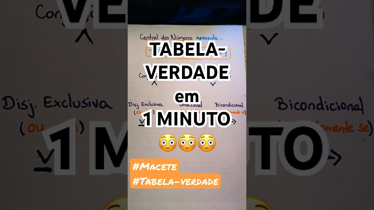 Decorando a TABELA-VERDADE em 1 Minuto :: #Shorts #RaciocínioLógico #Macete #Bizu