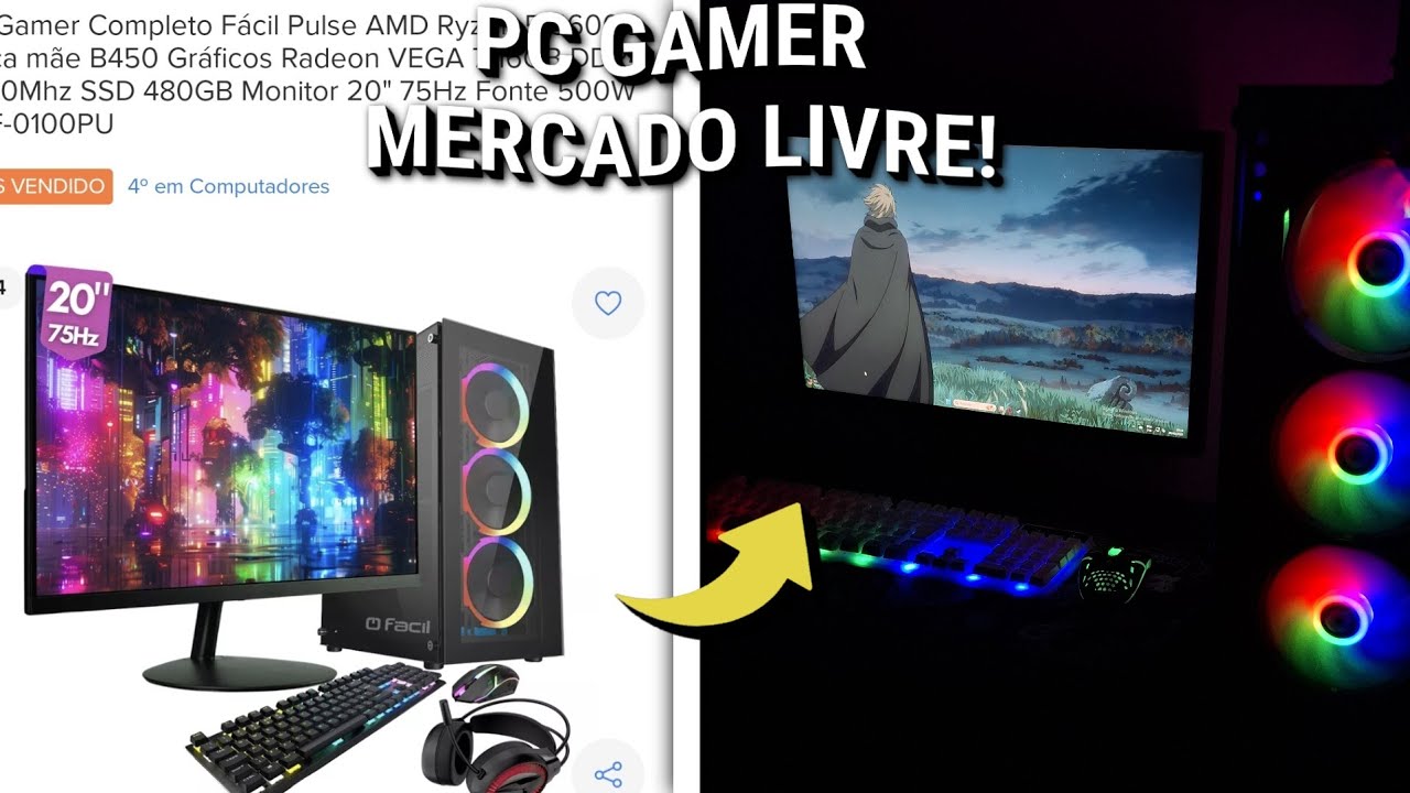 COMPREI O KIT PC GAMER DO MERCADO LIVRE EM 2025 (VALE A PENA?)