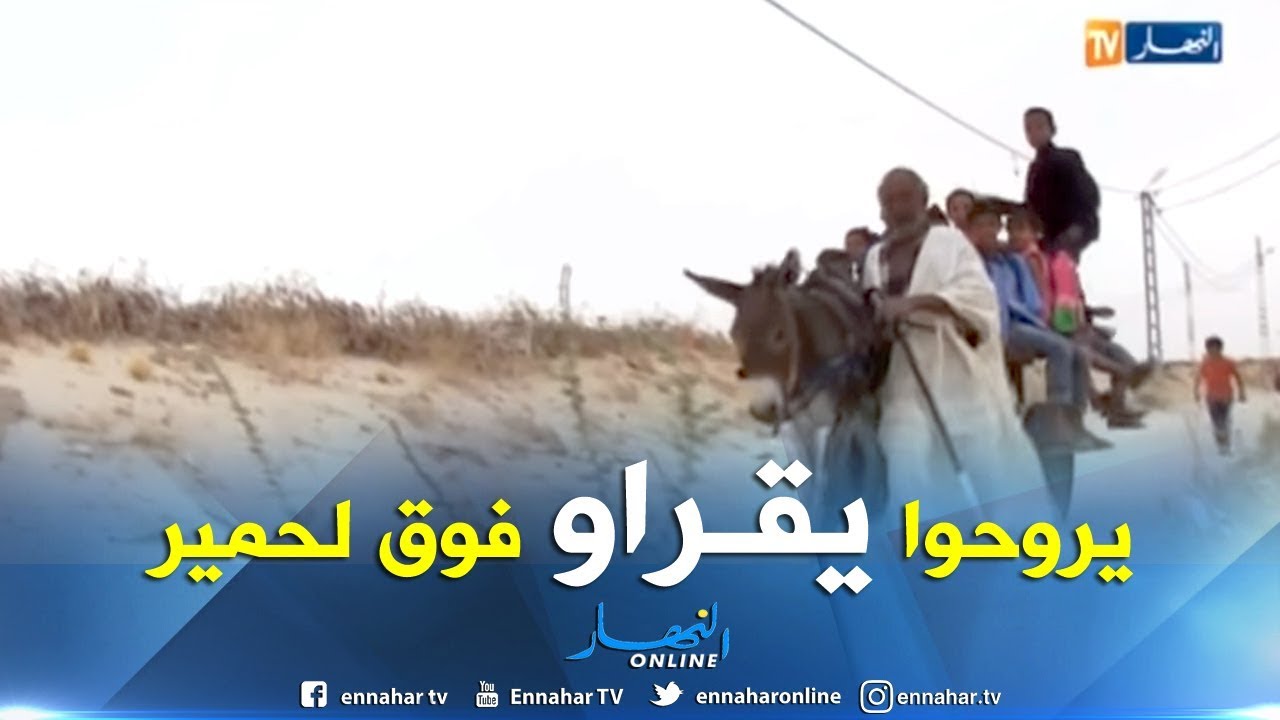الوادي : عربات تجرها الحمير لنقل تلاميذ قرية الدميثة !!