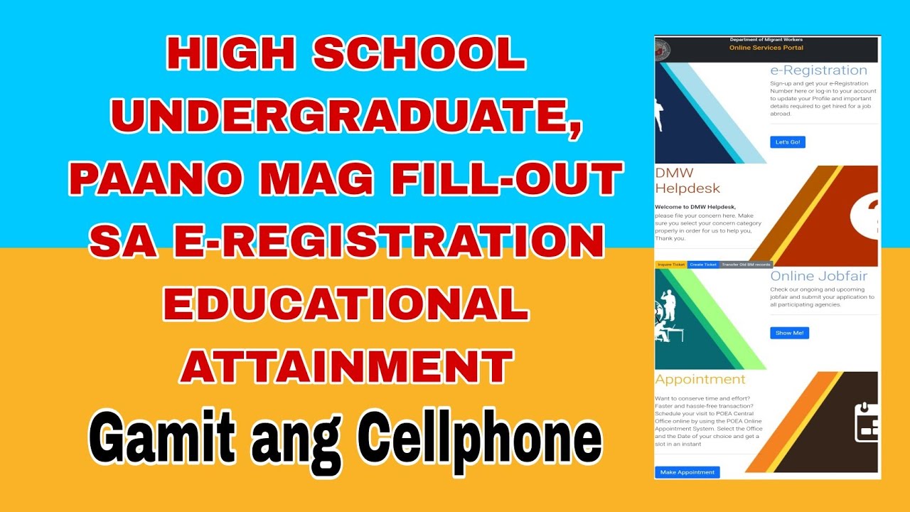 Paano ang Tamang  Paglagay ng Educational Attainment sa E-Registration for High School Level