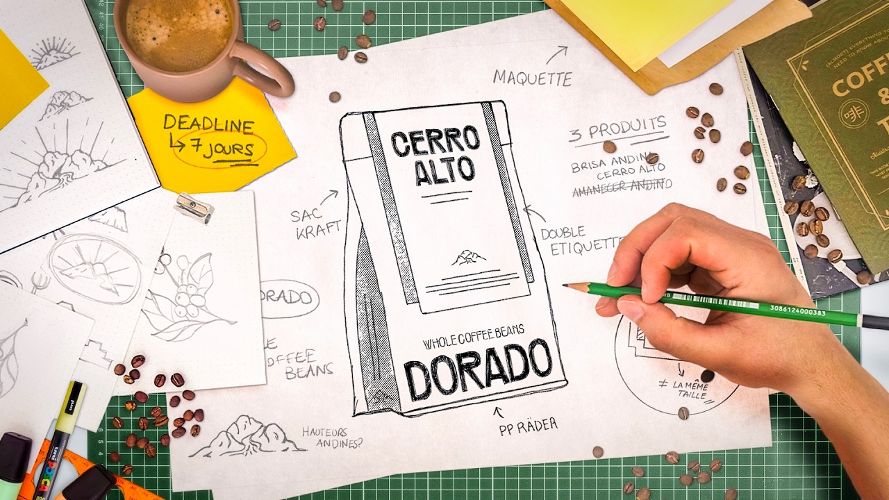 7 JOURS pour cr&eacute;er l'IDENTIT&Eacute; VISUELLE d'une marque de caf&eacute; colombien | Design Process
