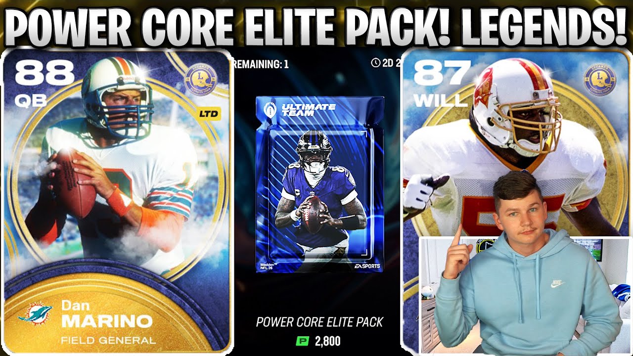 NEW POWER CORE ELITE OFFER! LEGENDS DAN MARINO, EVANS, AND BROOKS!