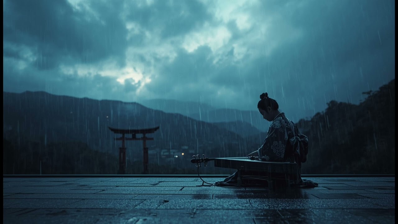 Falling Rain Over Kyoto