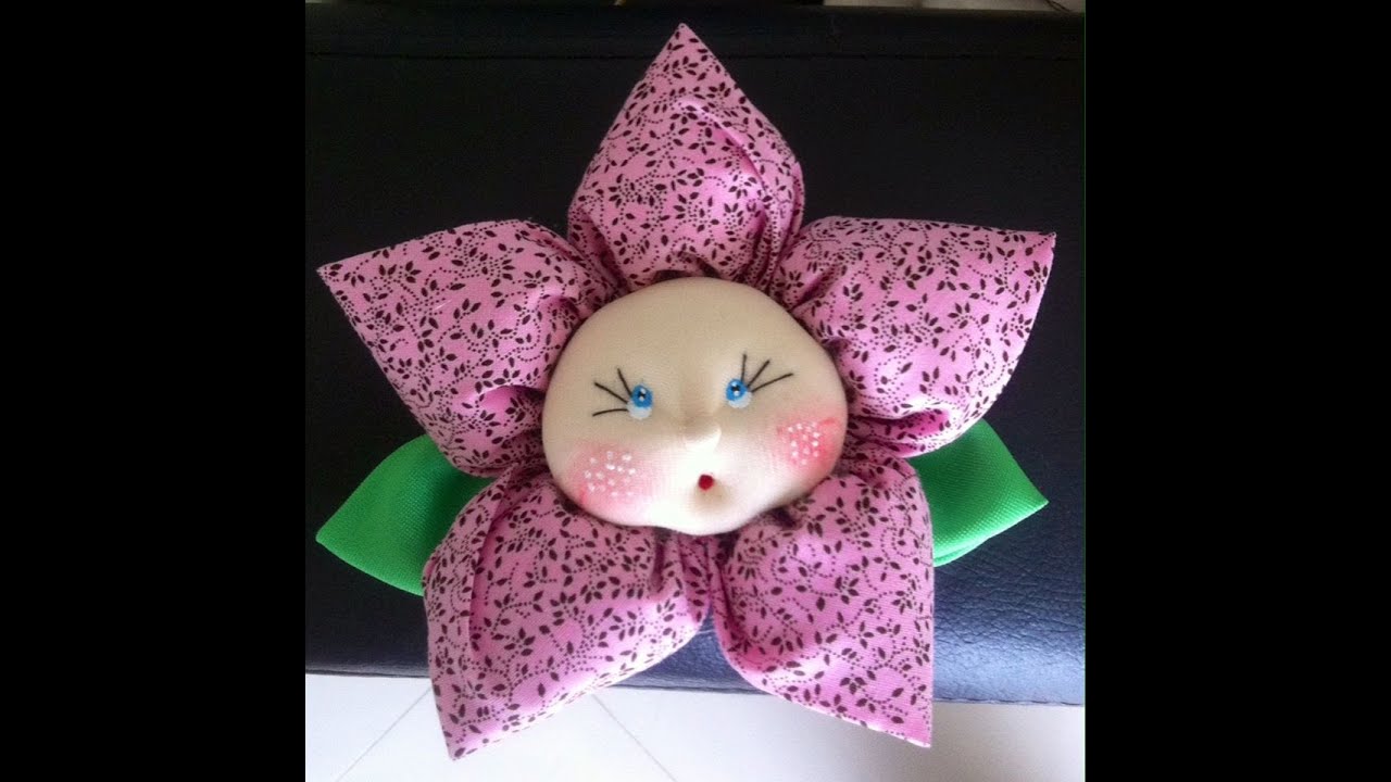 Como Fazer Boneca de Pano:Flor de Tecido com Rostinho- Mimado