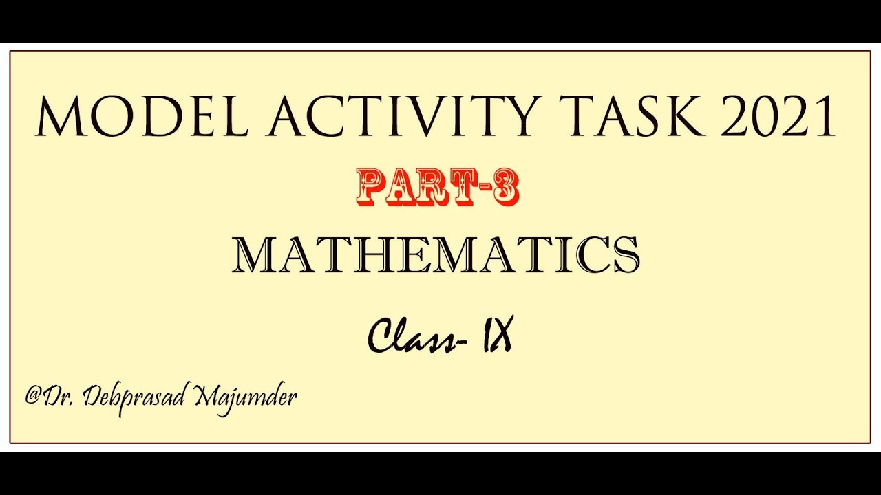 Model activity task #part-3 #IX #Mathematics #DpmSir