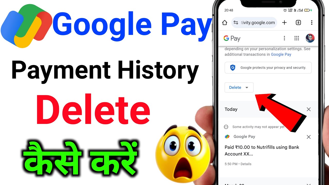 Google Pay History How To Delete | Google Pay Ki History Kaise Delete Kare | Delete Transaction