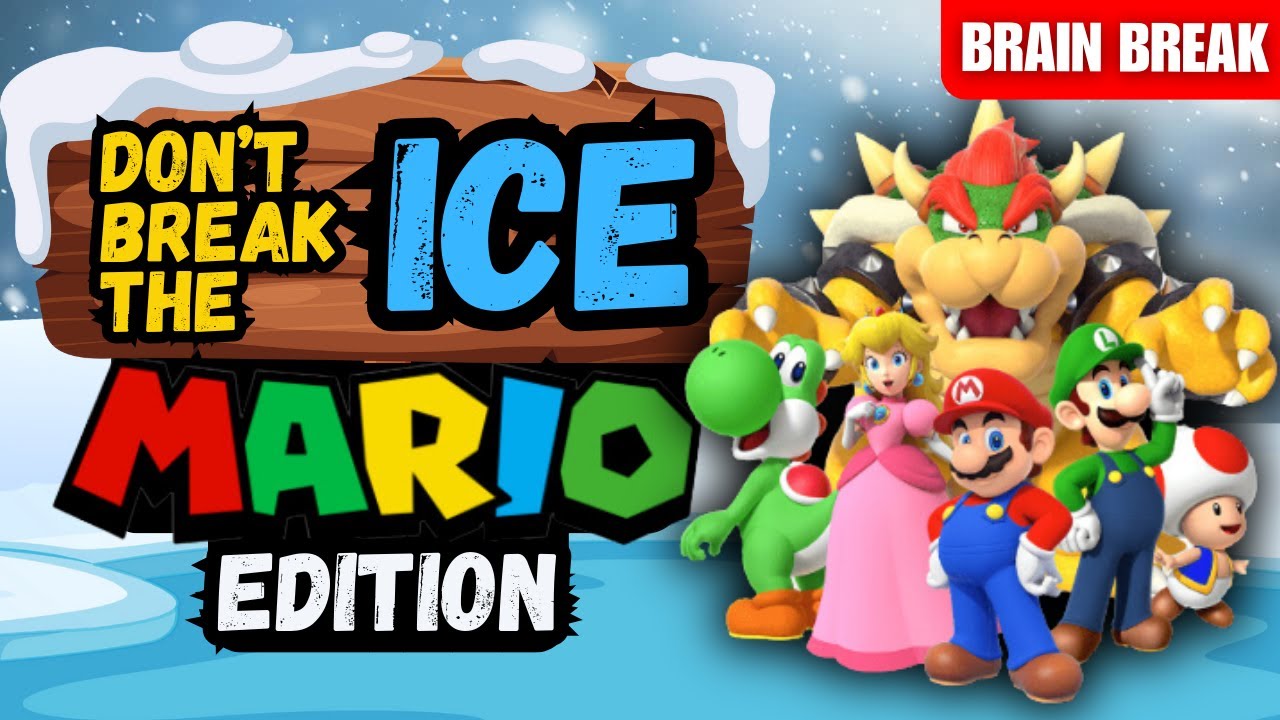 🍄 Super Mario: Don't Break the Ice ❄ Winter Brain Break ⛄Mario Winter Run | Just Dance | Go Noodle