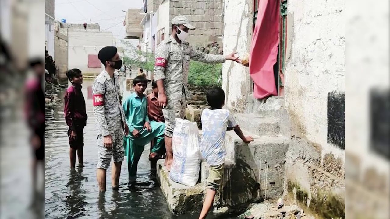 Pakistan Navy relief & rescue Operation continued in rain-affected areas of Karachi