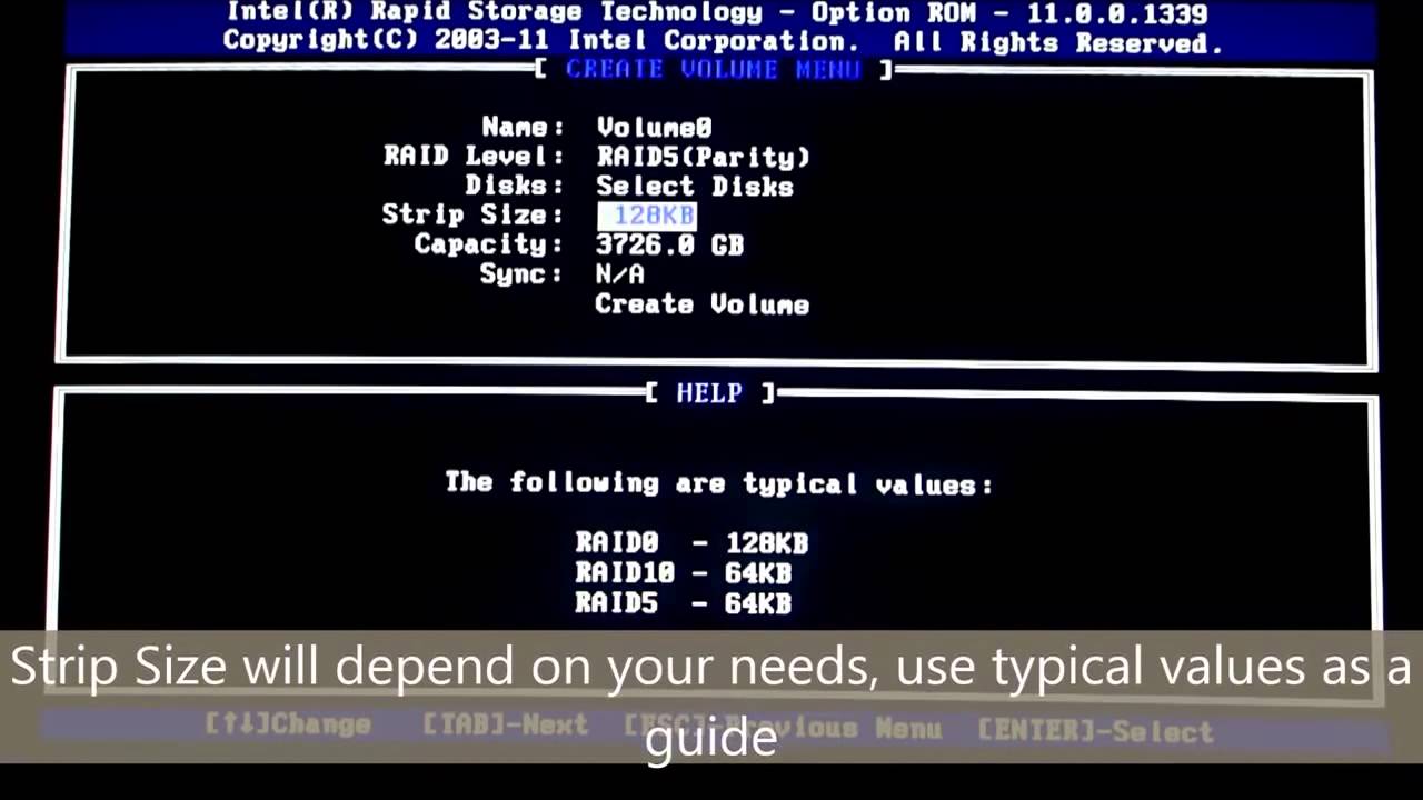 How to  Configure RAID via the Intel Rapid Storage Technology RAID utility