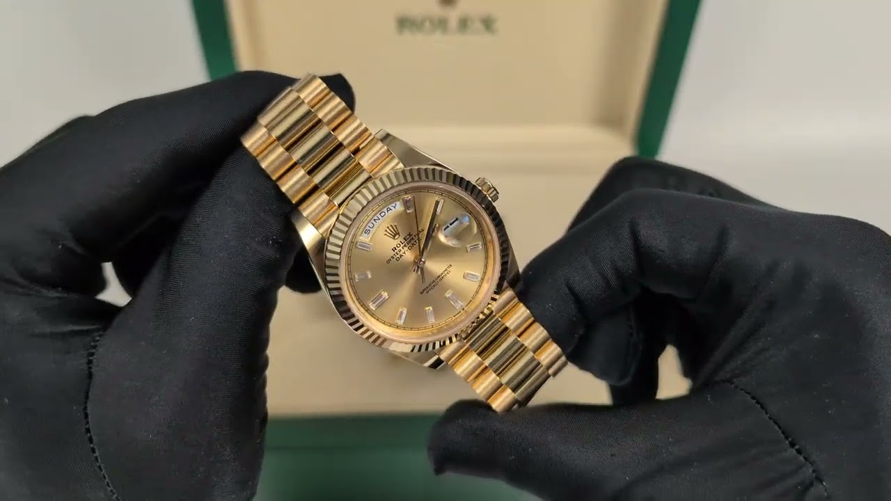 Rolex Day Date 40 Champagne Baguette Dial 228238