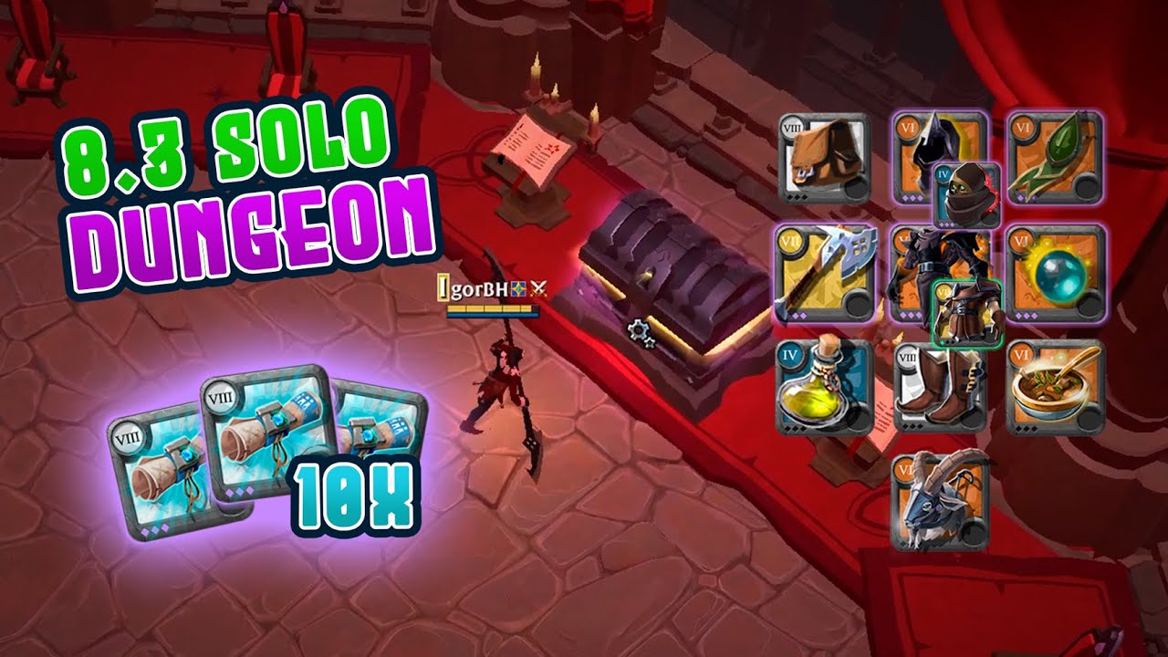 DOING 10x 8.3 SOLO DUNGEONS | 7.4M in 5H30* |  | Albion Online