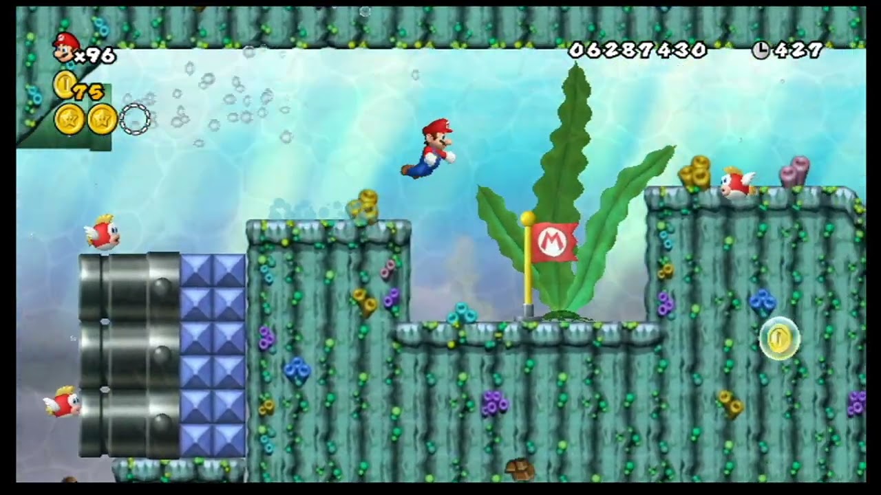 [NSMBW Hack] Newスーパーあすとろマリオ - W4-4「普通とは言えない海」