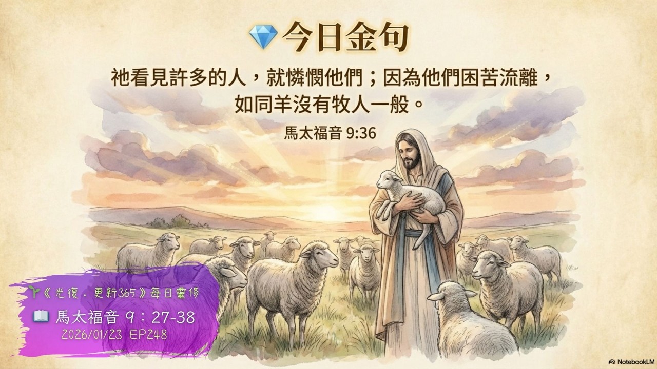 別只會喊「主啊」！耶穌感嘆：莊稼這麼多，肯做工的人在哪裡？｜太 9:27-38 ｜憐憫的心、收割的呼召【CC字幕】🌱《光復·更新365》EP247
