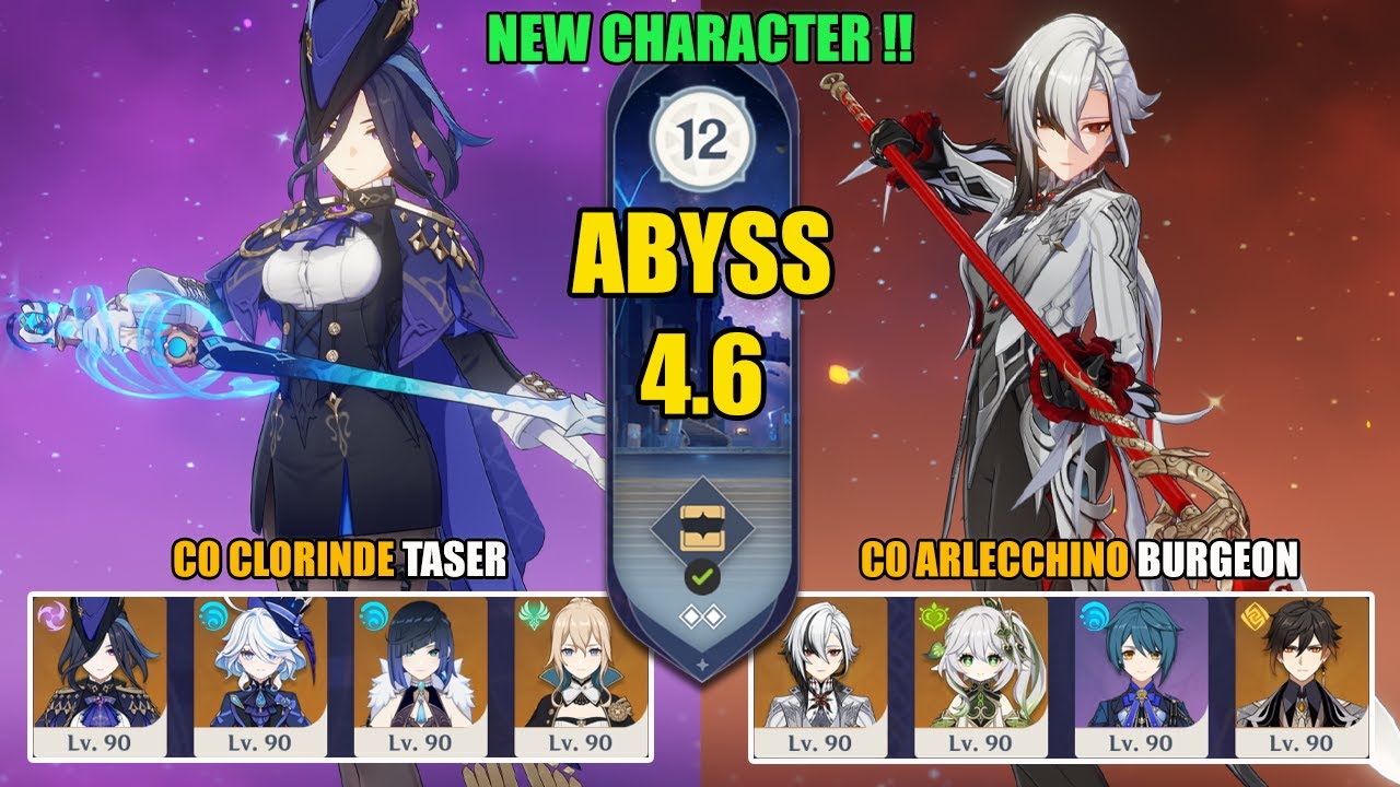 C0 Clorinde Furina Taser & C0 Arlecchino Burgeon | Spiral Abyss 4.6 | Genshin Impact 【原神】