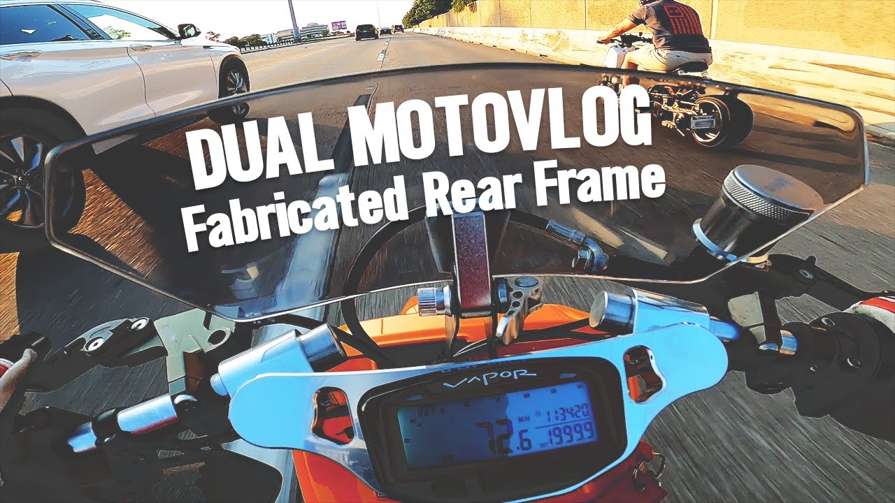 Brother Ruckus dual motovlog with the custom fabricated rear frame