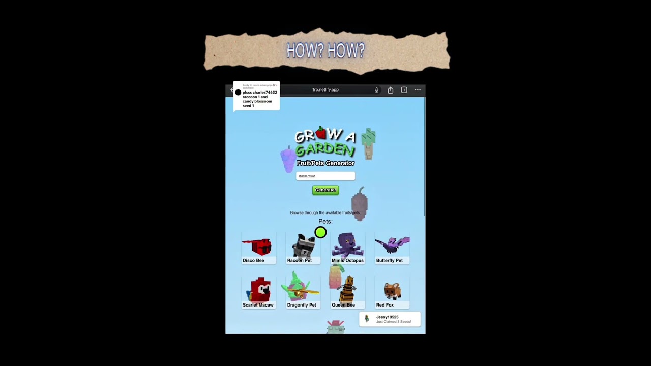 Grow a garden Fruit and Pet Generator? #roblox #growagarden