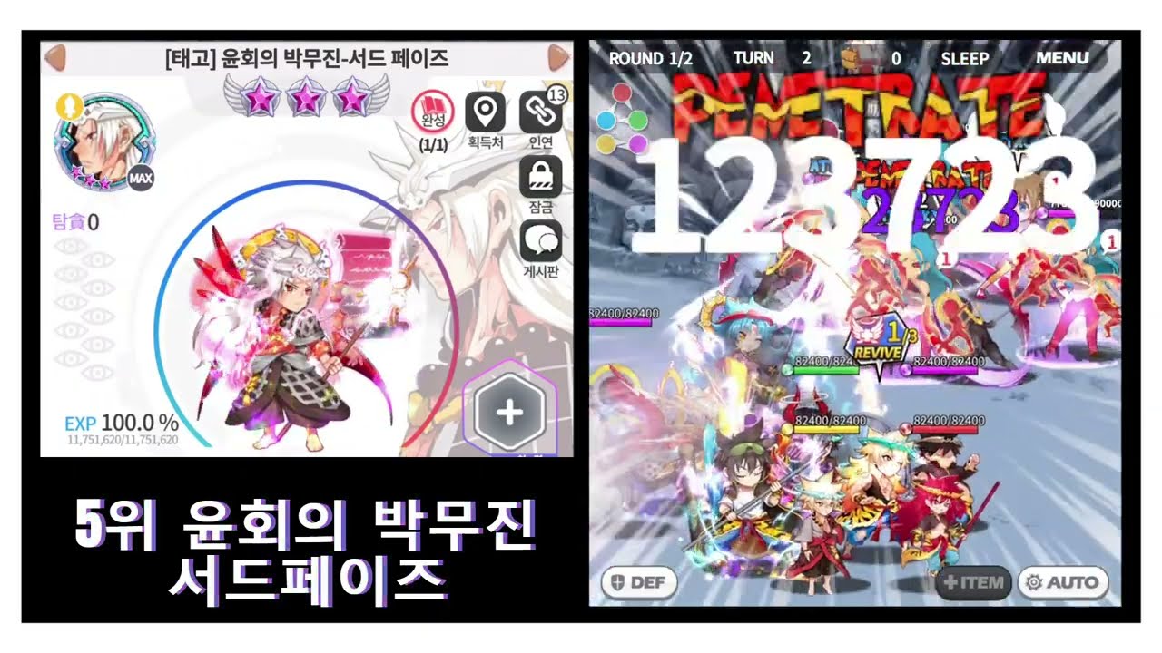 유저들이  가장 많이 선택한 인기 캐릭터 TOP5
