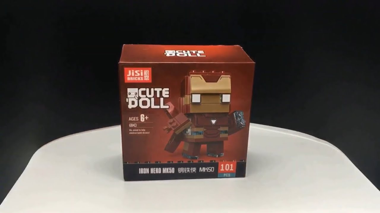 Lego JiSiBricks 6843 Brickheadz Ironman MK50 - Unoffical Lego Speed Build Review