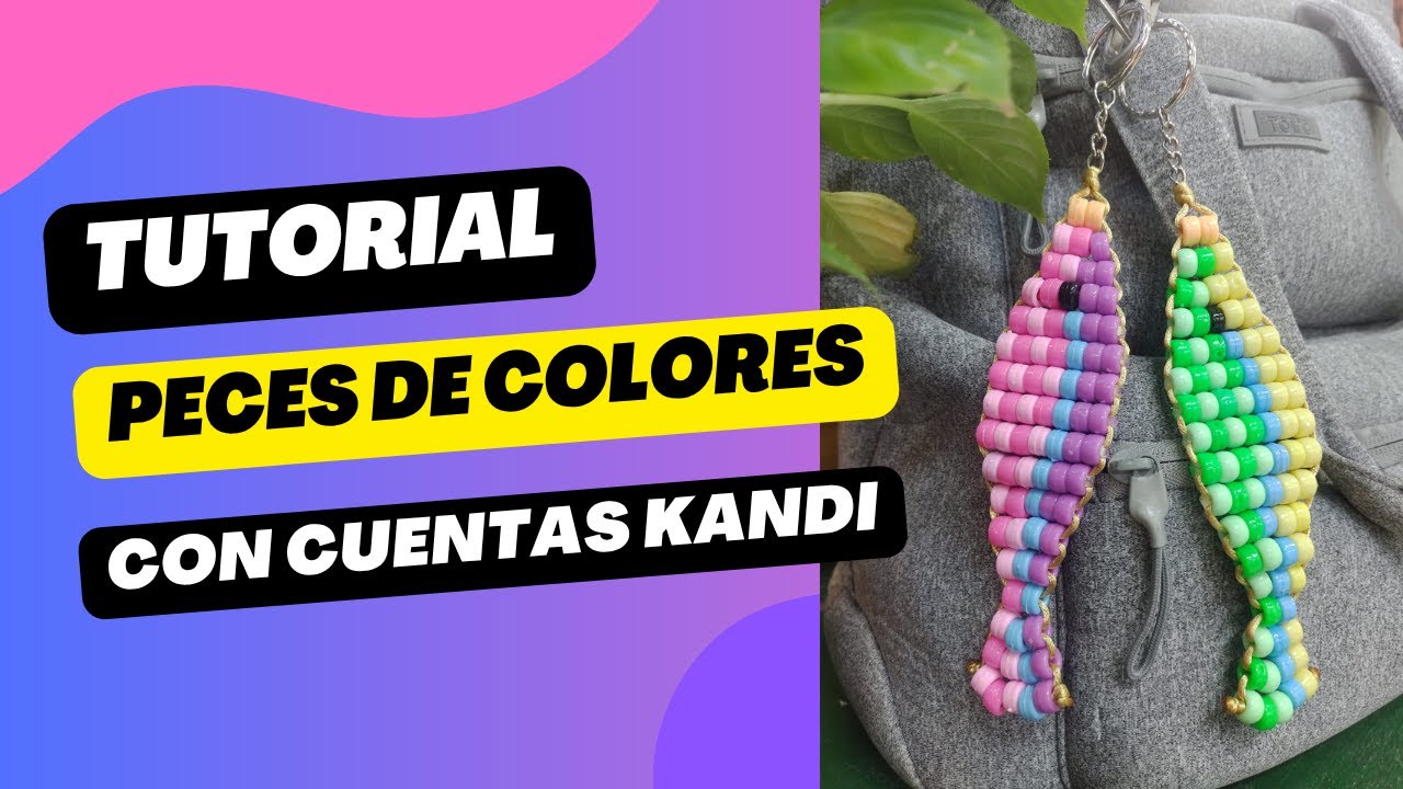 Un toque marino en tus llaveros!♡ Peces de Colores con Chaquiras o Cuentas Kandi!♡ DIY crafts!♡