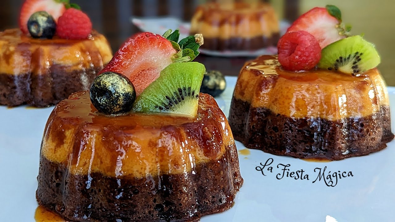 MINI CHOCOFLAN o PASTEL IMPOSIBLE ¡¡SIN HORNO!! Receta que sí sale!!  #postres #fácil
