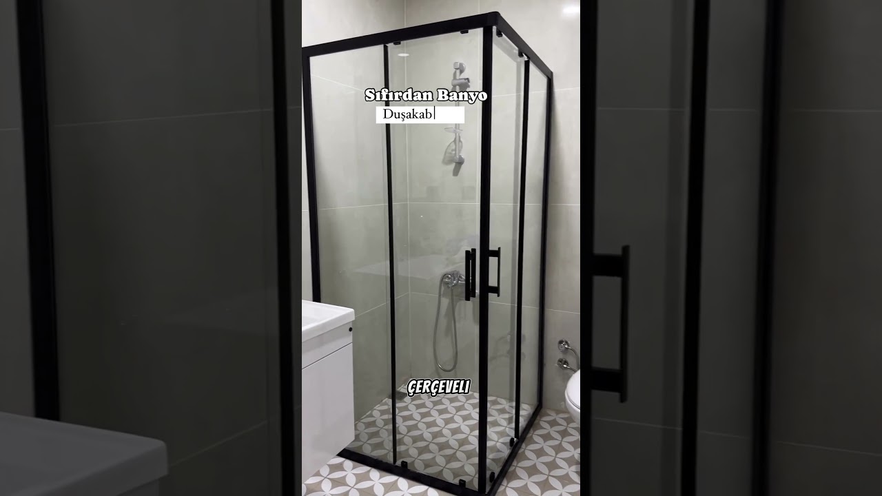 Sıfırdan Banyo Part 3🛁 Duşakabin 🛀🏻 #duşakabin #banyoaksesuarları #tadilat
