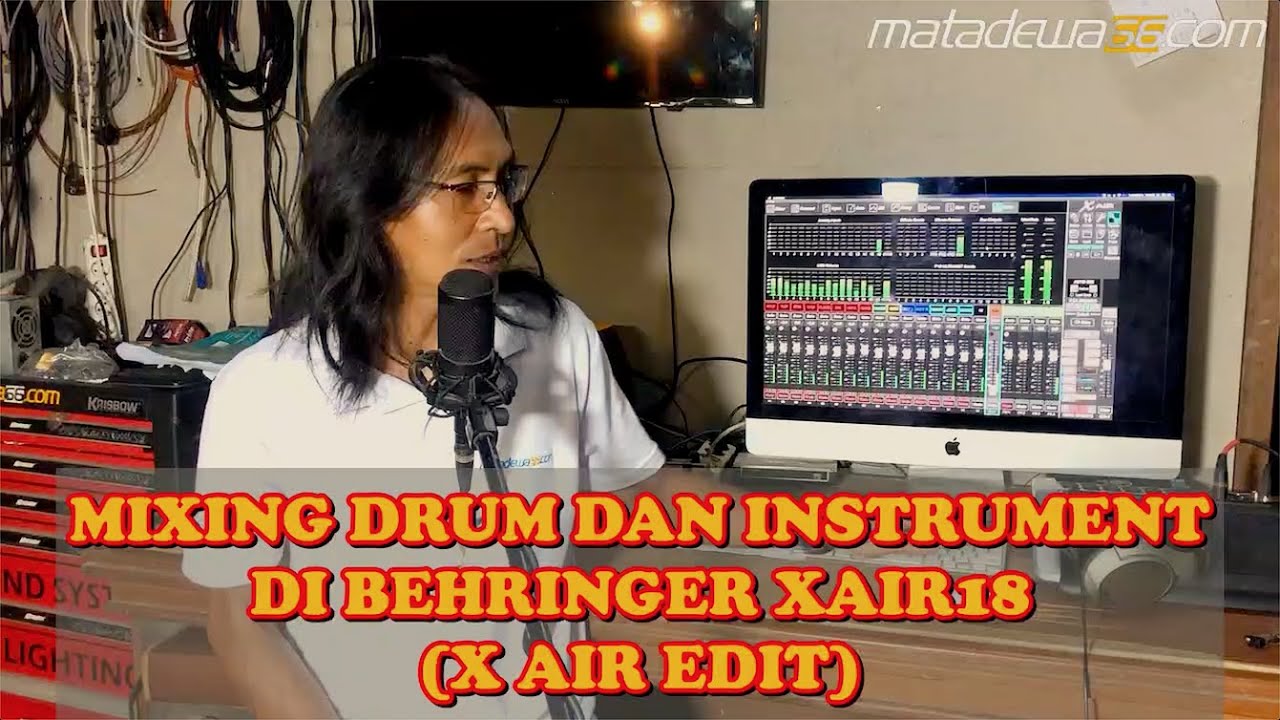 MIXING DRUM DAN INSTRUMENT DI BEHRINGER XAIR18 (X AIR EDIT)