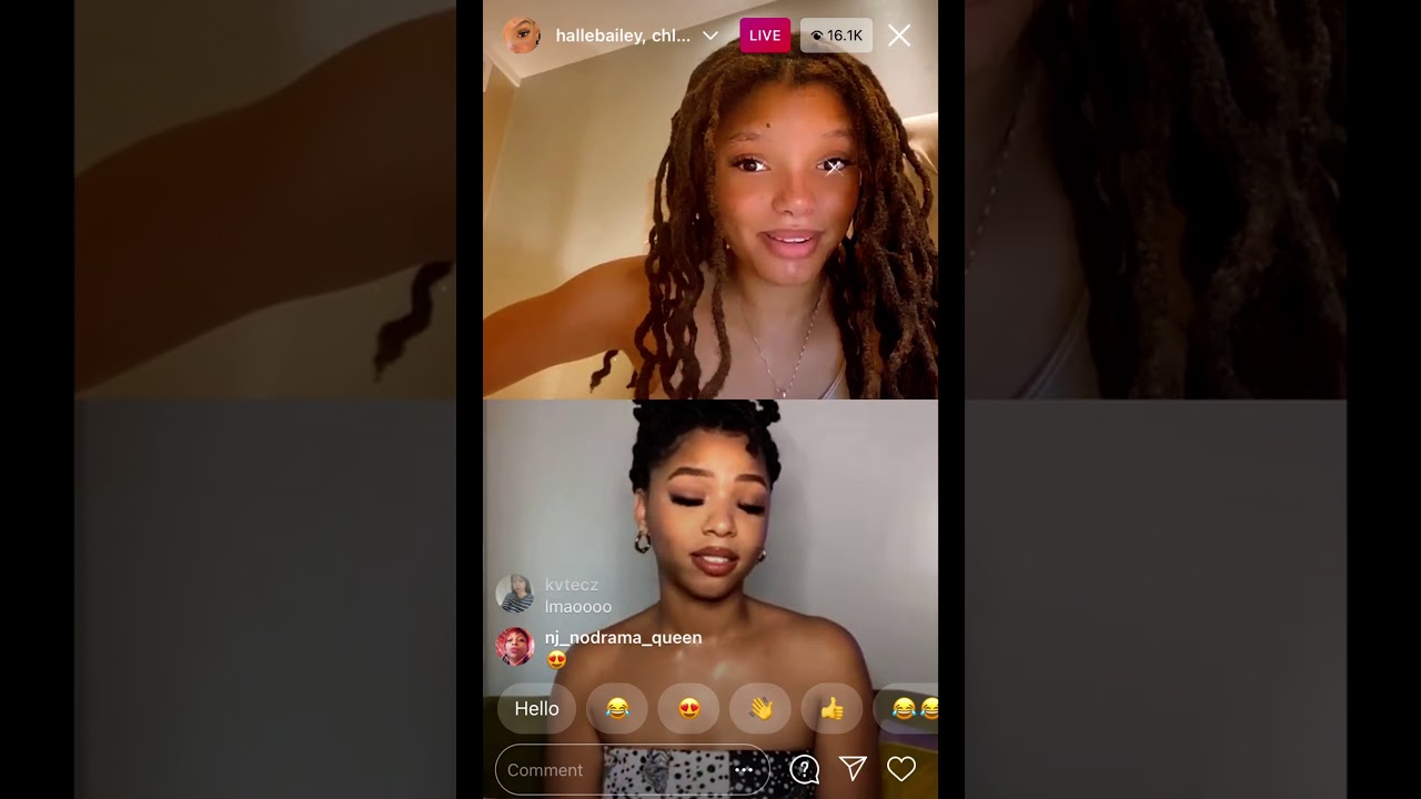 Halle and Chloe IG Live - Missing Each Other