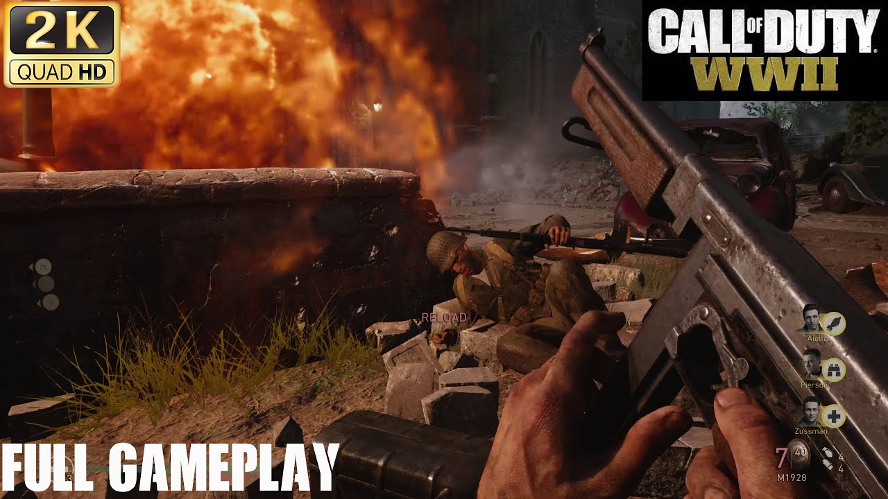 CALL OF DUTY: WWII SHADOW WAR 2017 - FULL GAMEPLAY / 2K 60FPS - NO COMM