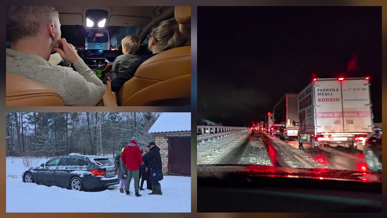 JELGAVA - HAMBURGA. Sniega vētra Polijā.Vai palikām ieputināti uz ceļa?
