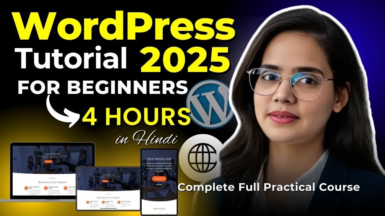 WordPress Tutorial for Beginners 2025 in Hindi || Create a WordPress Website from Scratch!