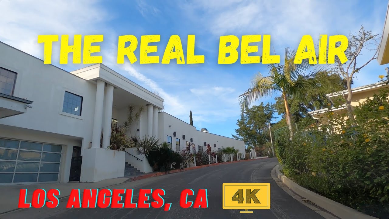 [4K] BEL AIR Driving Tour - Los Angeles, California, USA - Mulholland Drive, Travel Guide
