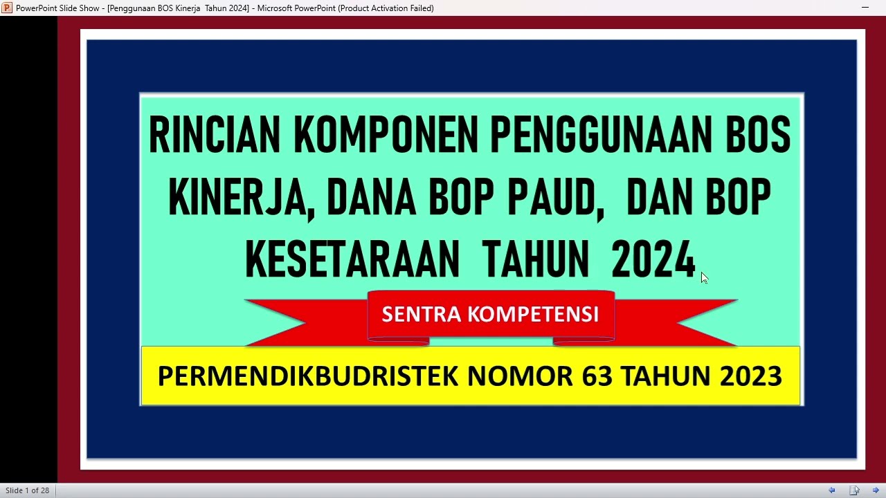 Rincian Penggunaan Dana BOS Kinerja , BOP PAUD Kinerja Tahun 2024