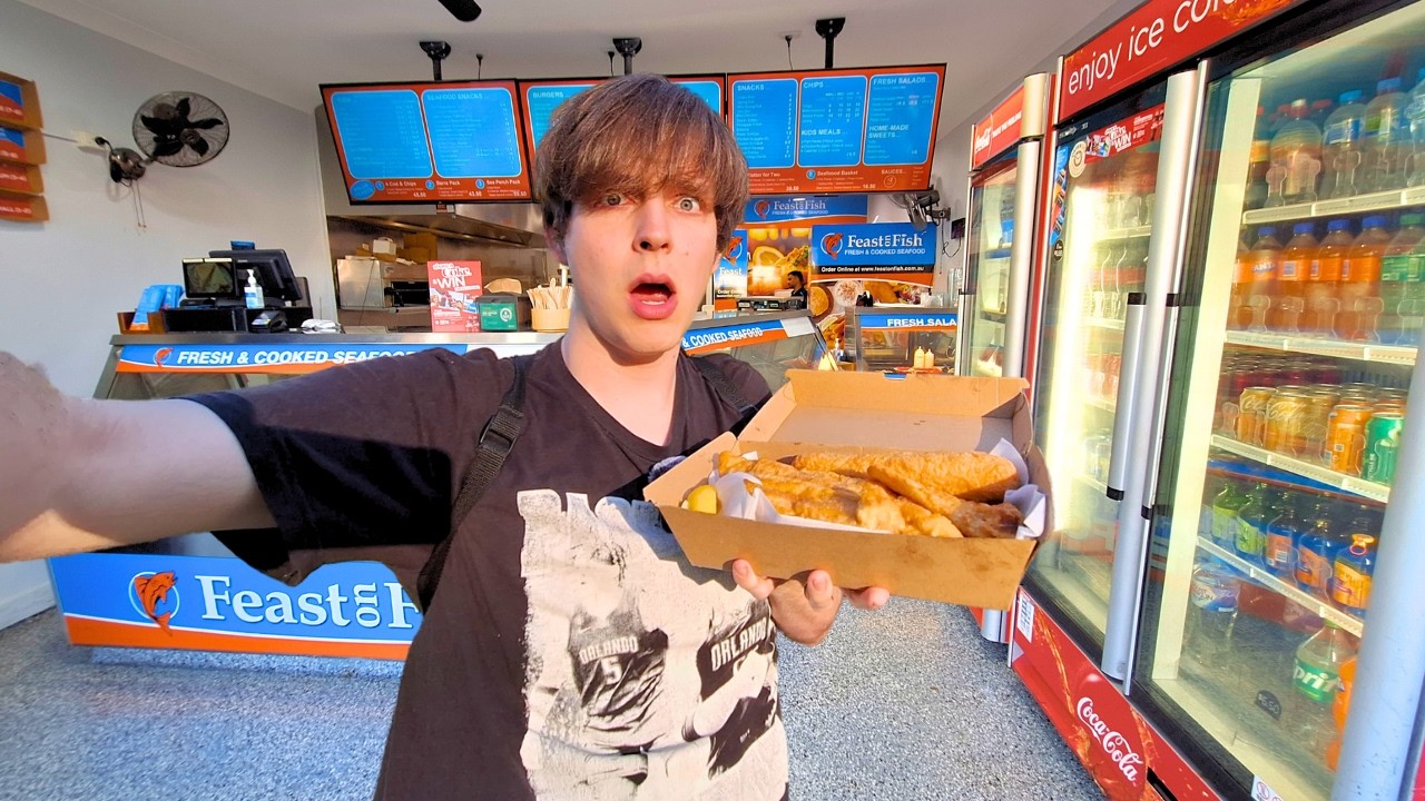 AMERICAN tries SHARK (Flake) in AUSTRALIA!!!