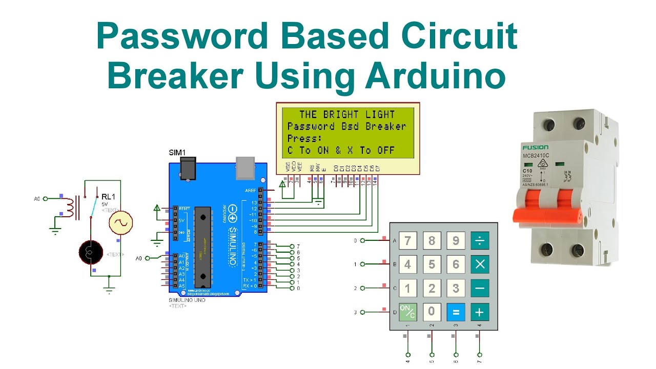 Password Based Circuit Breaker Using Arduino | Code & Circuit | Proteus Simulation
