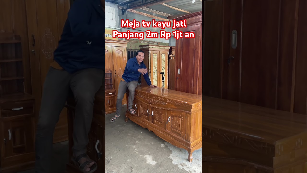 Meja tv kayu jati panjang 2m Rp 1.750.000 #befurniture #furniture #lemari #woodworking #lemaripakain