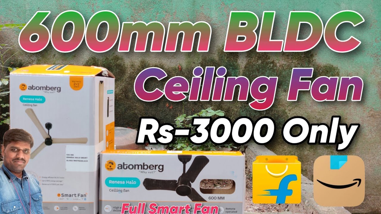 atomberg Renesa Halo Smart 600mm BLDC Ceiling Fan with IoT & Remote | BEE 5 Star | High Air Delivery