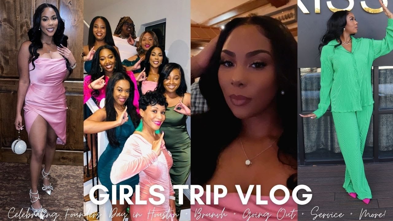 VLOG| GIRLS TRIP + AKA FOUNDERS' DAY CELEBRATION IN HOUSTON + BRUNCH + GOING OUT + STROLLING + MORE!