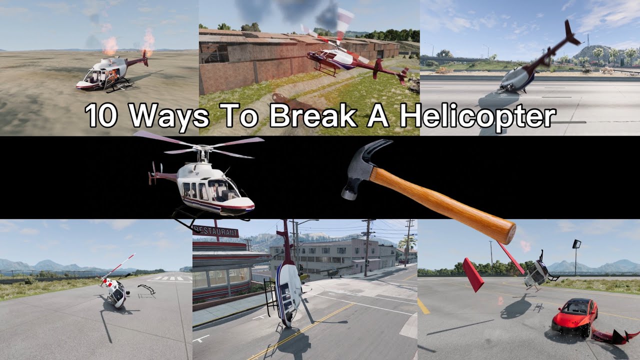 10 Ways To Break A Helicopter | Beamng Drive