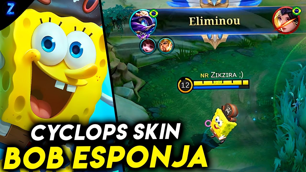 SKIN BOB ESPONJA DO CYCLOPS!! - CYCLOPS GAMEPLAY | Mobile Legends