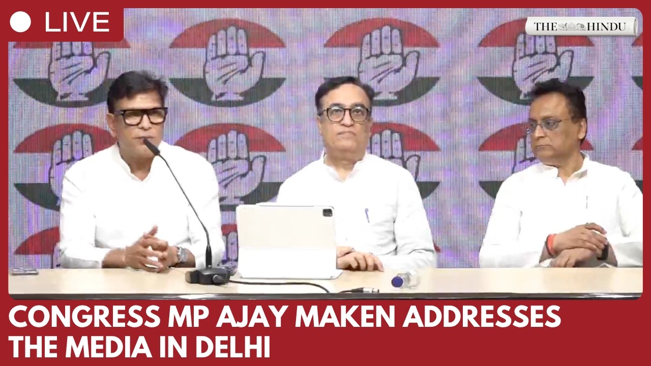 Congress MP Ajay Maken addresses press conference in New Delhi