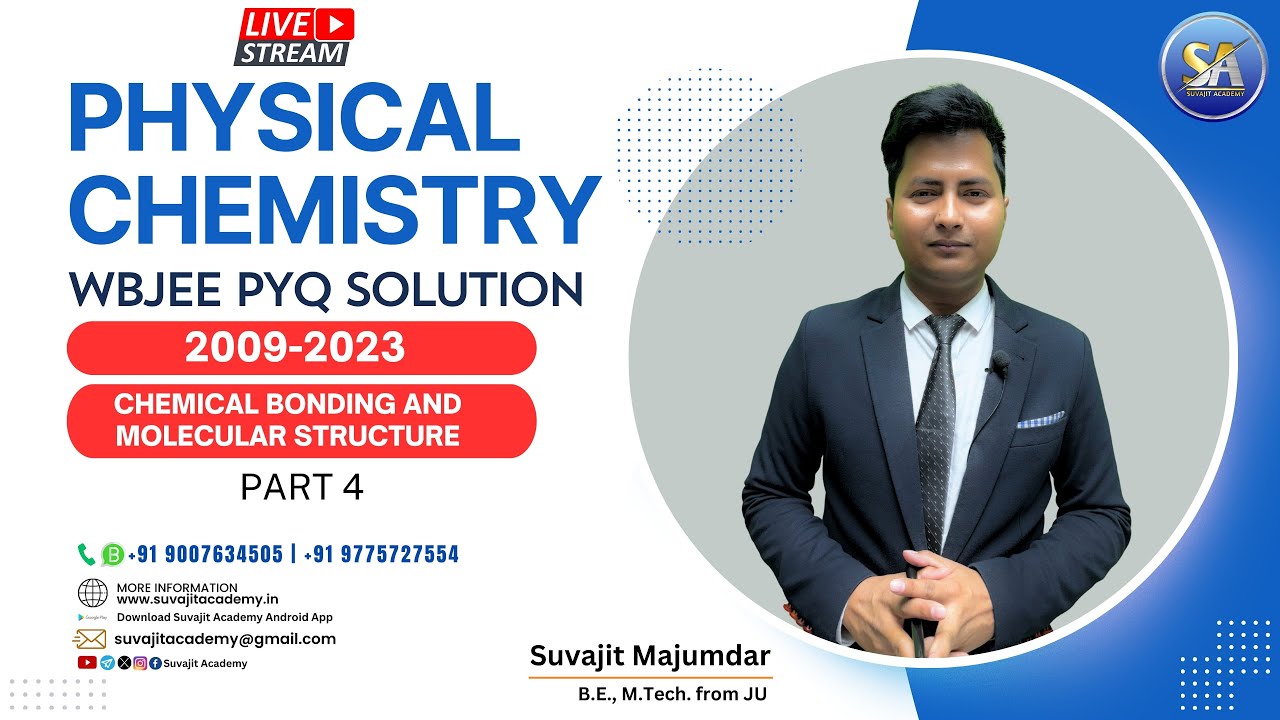 Physical Chemistry Chemical Bonding and Molecular Structure WBJEE PYQ Solution 2009 - 2023 #wbjee