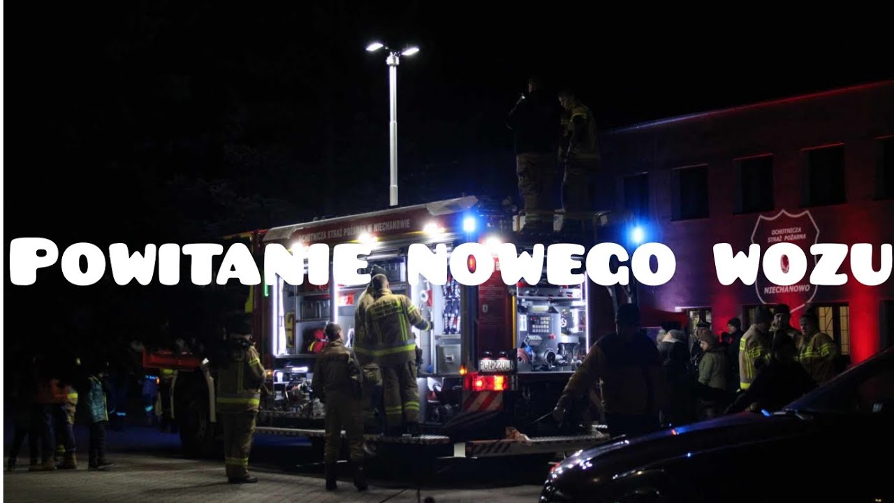 Powitanie fabrycznie nowego, średniego samochodu ratowniczo-gaśniczego dla OSP Niechanowo