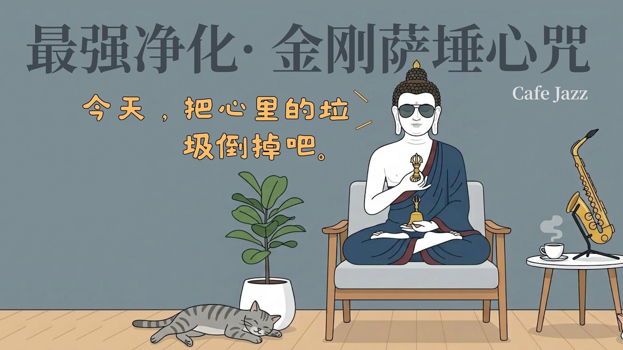 一键重启你的心 ☕️ 金刚萨埵心咒 x Cafe Jazz | 清空内耗，今天把心里的垃圾倒掉 #jazz #bgm