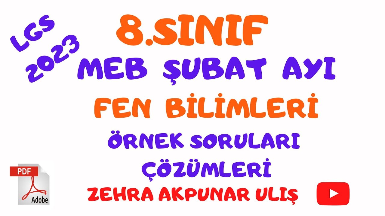 MEB ŞUBAT Ayı Fen Bilimleri Örnek Sorular Çözümü/ LGS 2023